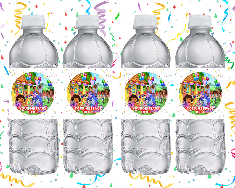 Dora The Explorer Water Bottle Stickers 12 Pcs Labels Party Favors Supplies Decorations