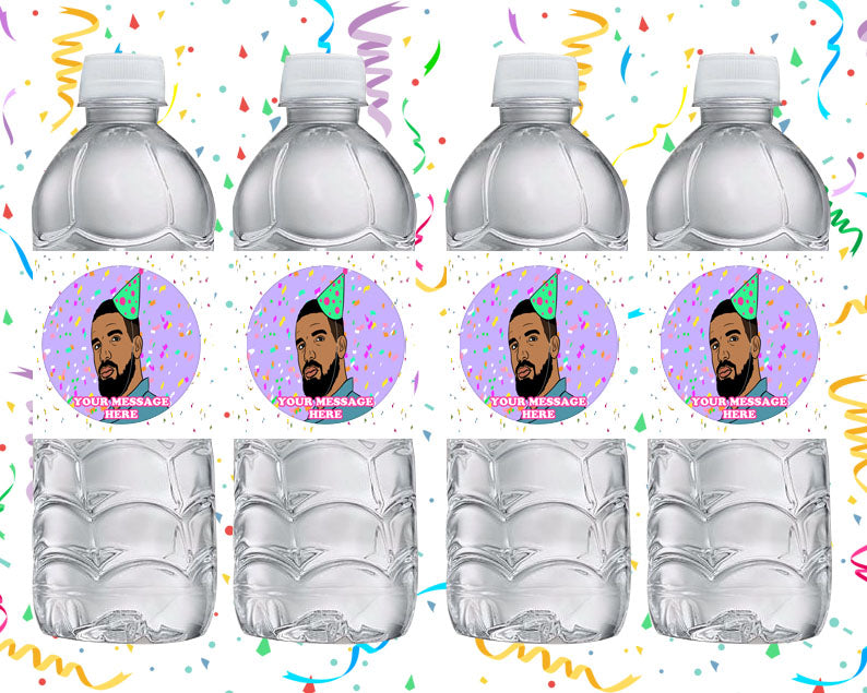 Drake Water Bottle Stickers 12 Pcs Labels Party Favors Supplies Decorations