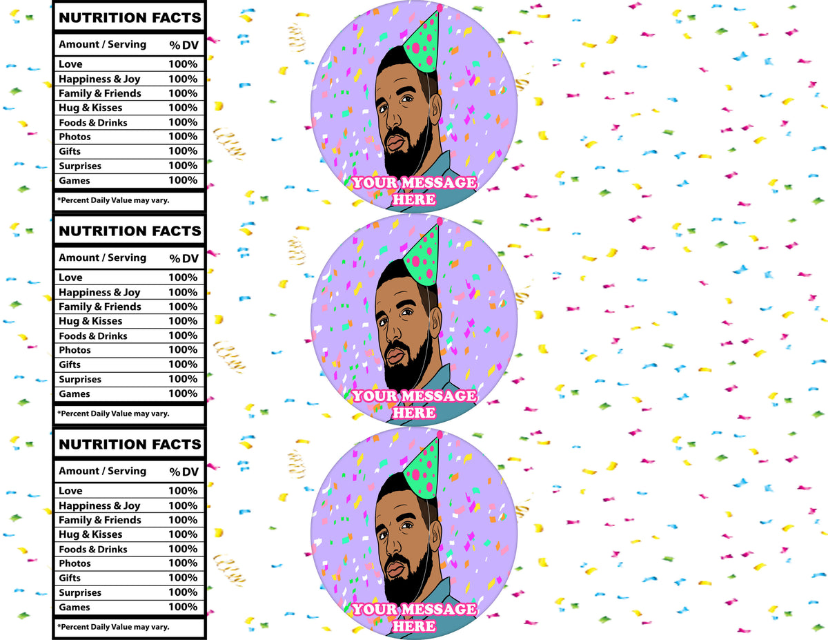 Drake Water Bottle Stickers 12 Pcs Labels Party Favors Supplies Decorations