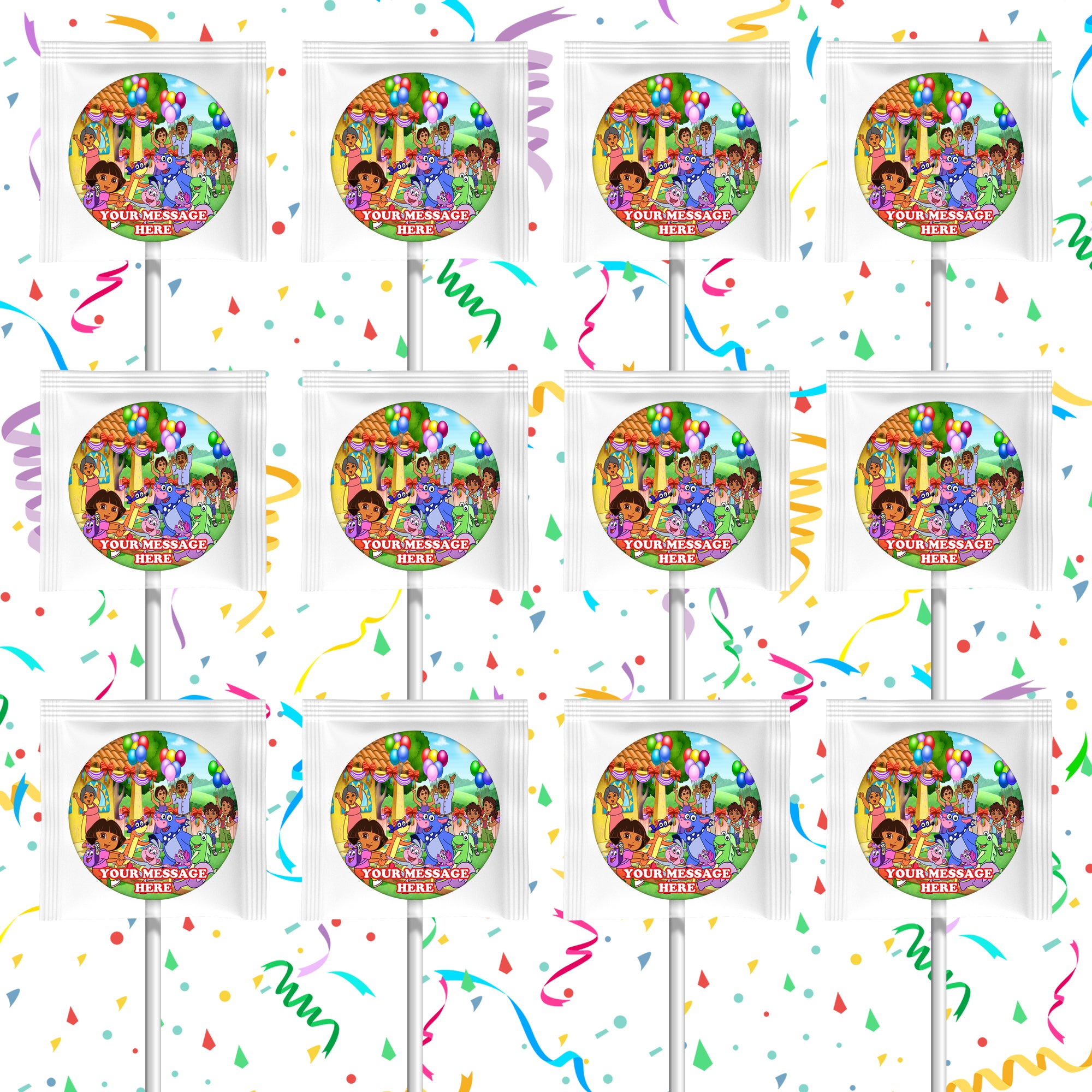 Dora The Explorer Lollipops Party Favors Personalized Suckers 12 Pcs