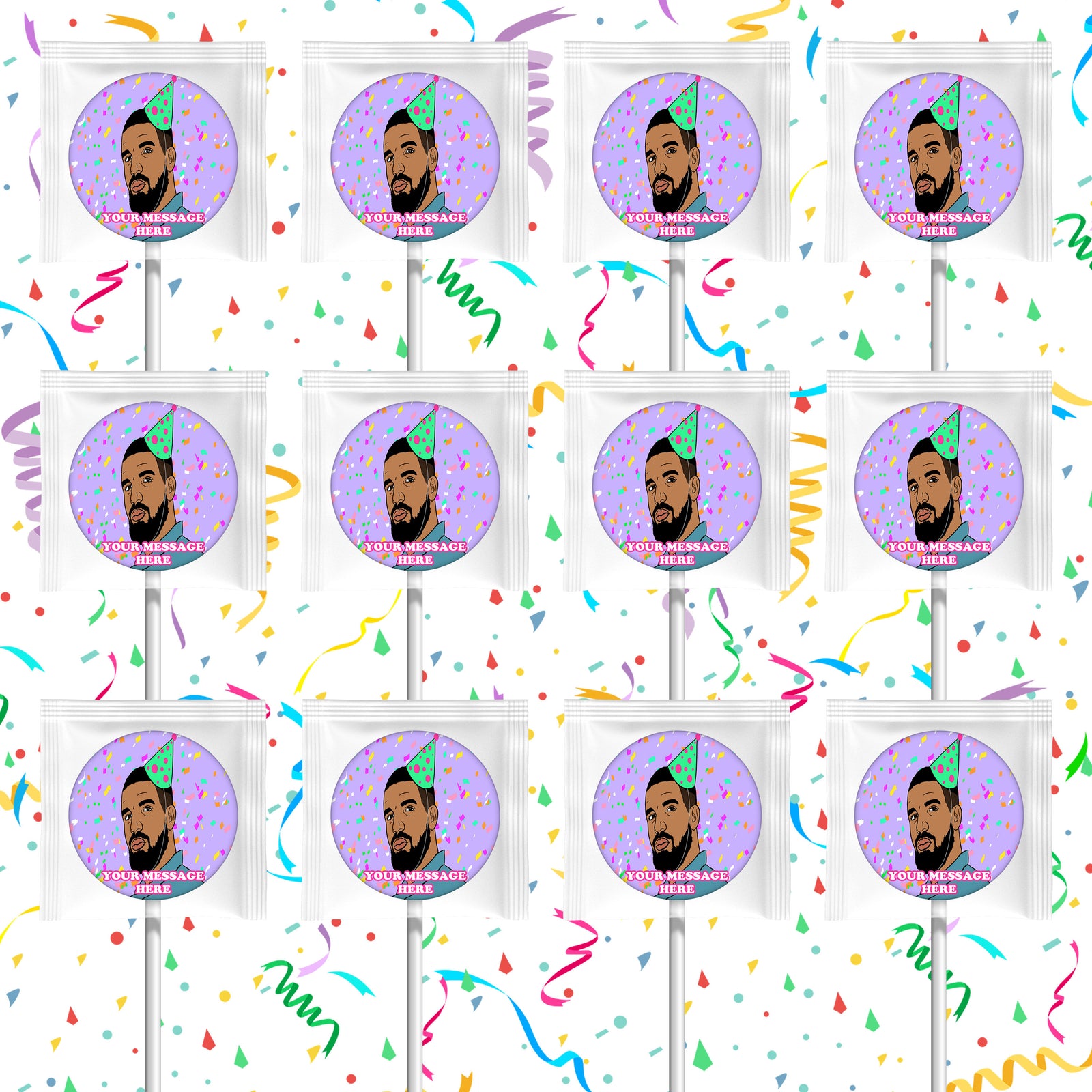 Drake Lollipops Party Favors Personalized Suckers 12 Pcs