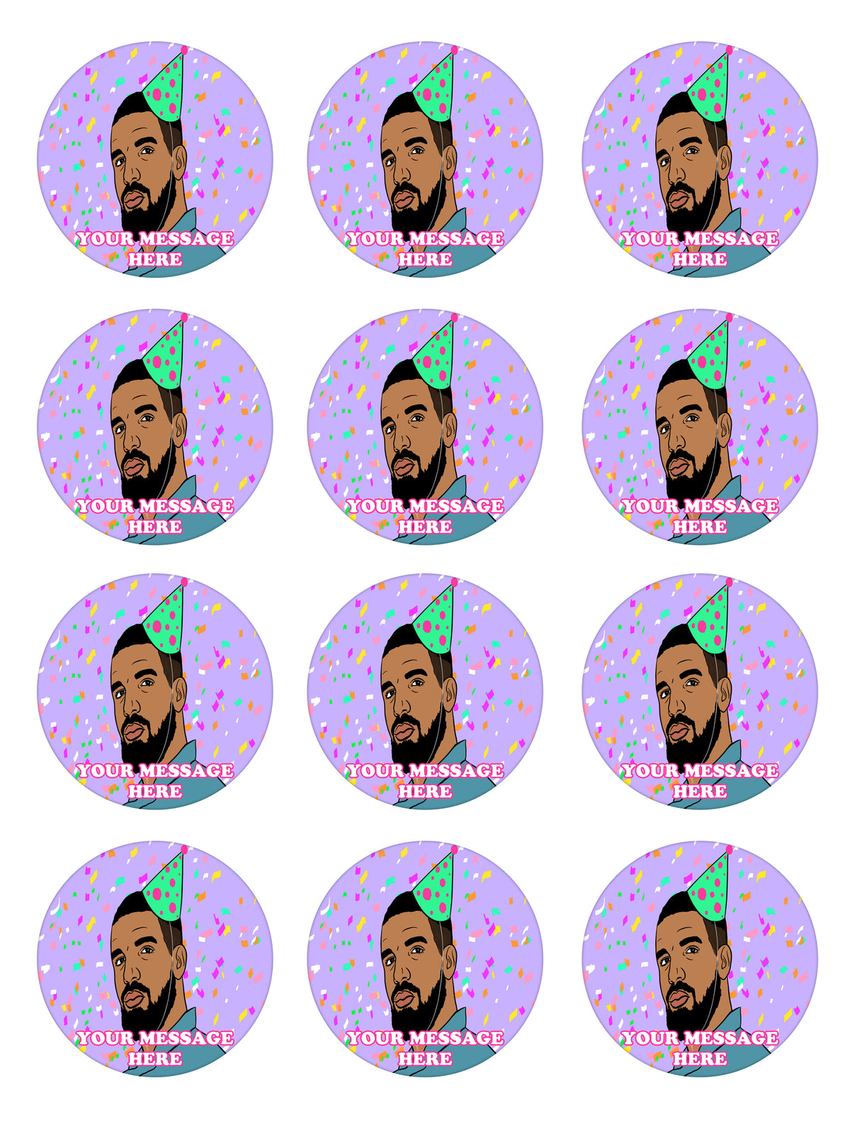 Drake Edible Cupcake Toppers (12 Images) Cake Image Icing Sugar Sheet