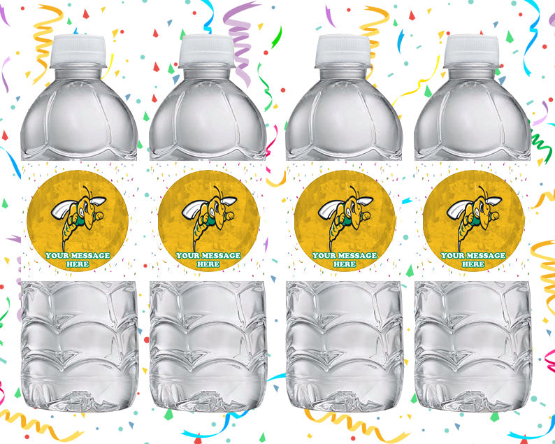 Black Hill State Yellow Jackets Water Bottle Stickers 12 Pcs Labels Party Favors Supplies Decorations