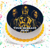 Black Lightning Edible Image Cake Topper Personalized Birthday Sheet Custom Frosting Round Circle
