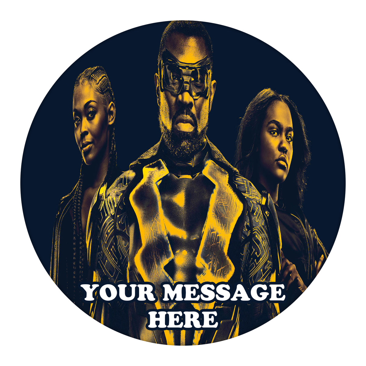 Black Lightning Edible Image Cake Topper Personalized Birthday Sheet Custom Frosting Round Circle