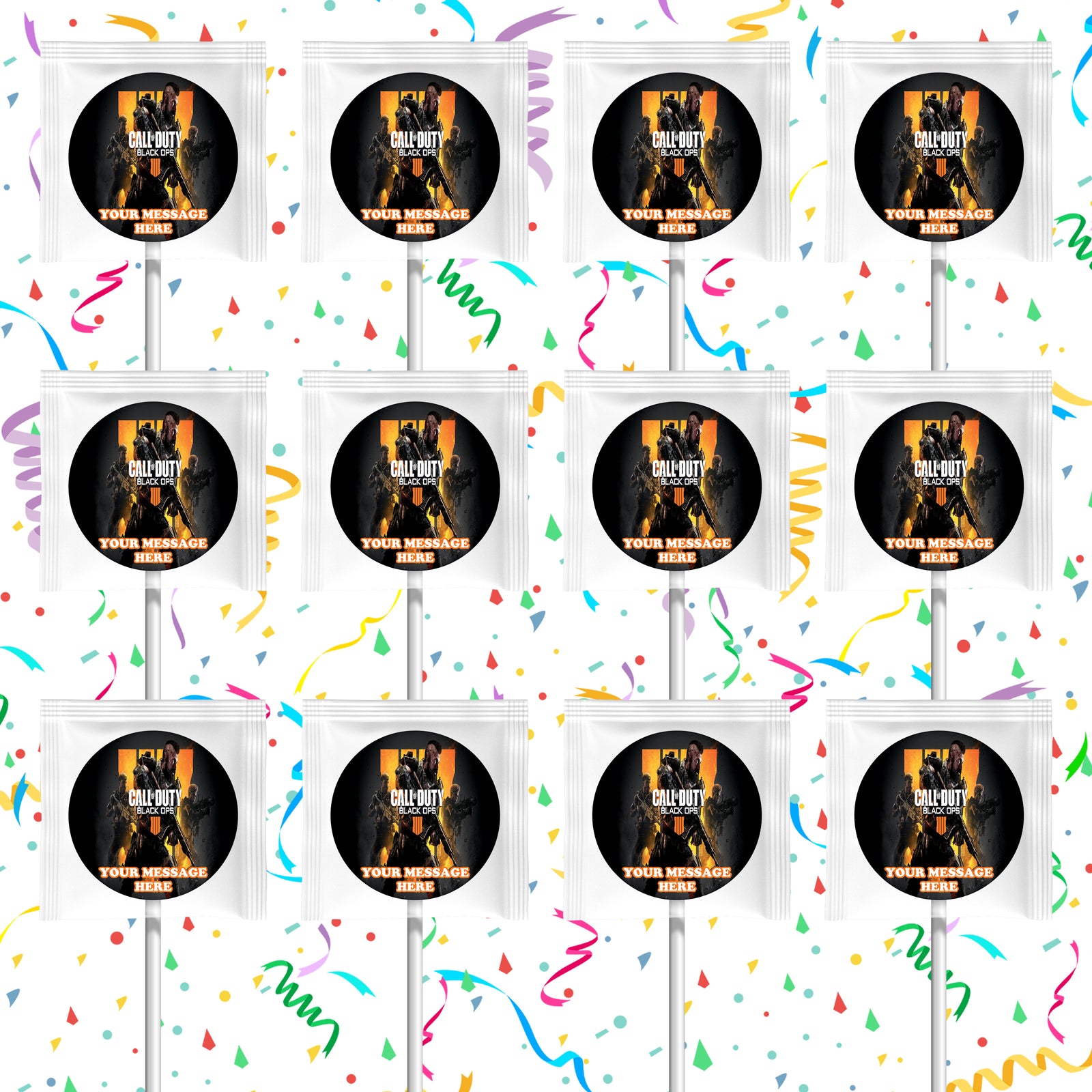 Black Ops 4 Lollipops Party Favors Personalized Suckers 12 Pcs