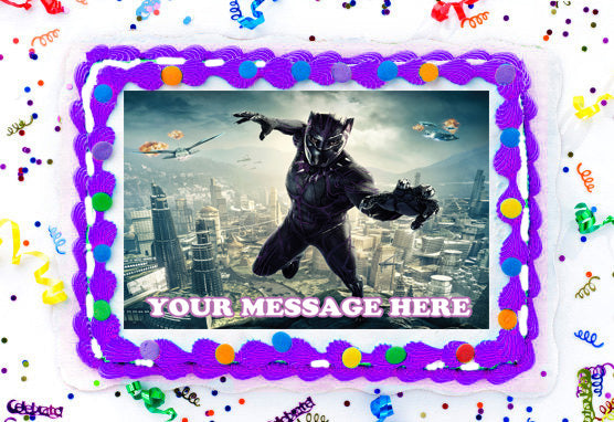 Black Panther Edible Image Cake Topper Personalized Birthday Sheet Decoration Custom Party Frosting Transfer Fondant