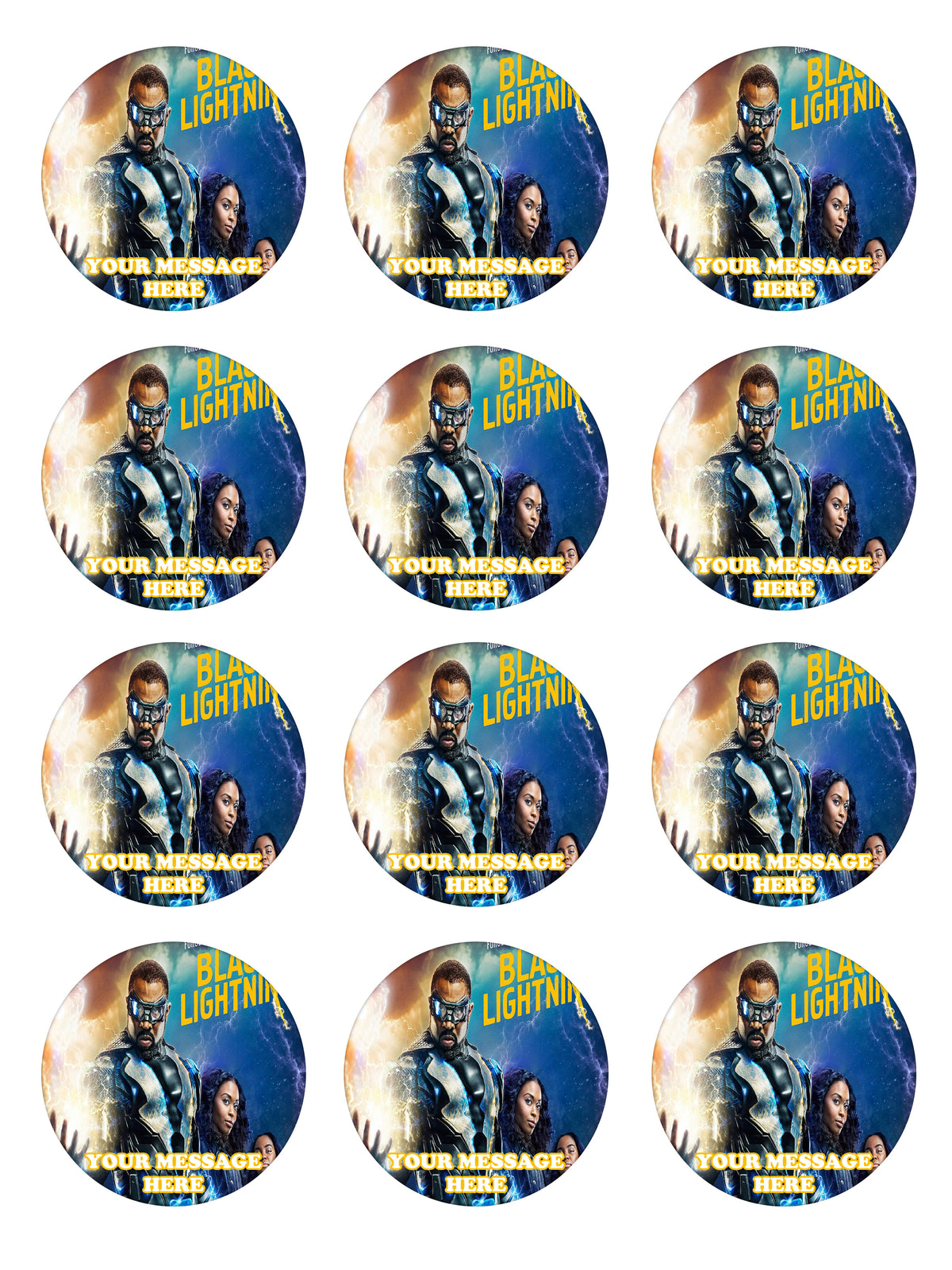 Black Lightning Edible Cupcake Toppers (12 Images) Cake Image Icing Sugar Sheet
