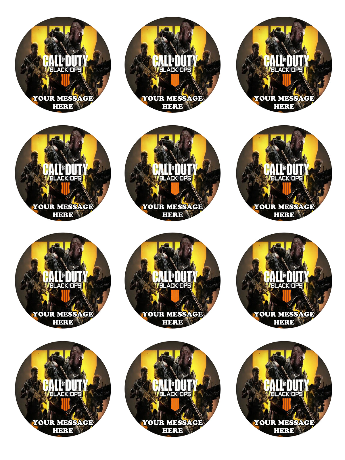 Call Of Duty Black Ops 4 Edible Cupcake Toppers (12 Images) Cake Image Icing Sugar Sheet