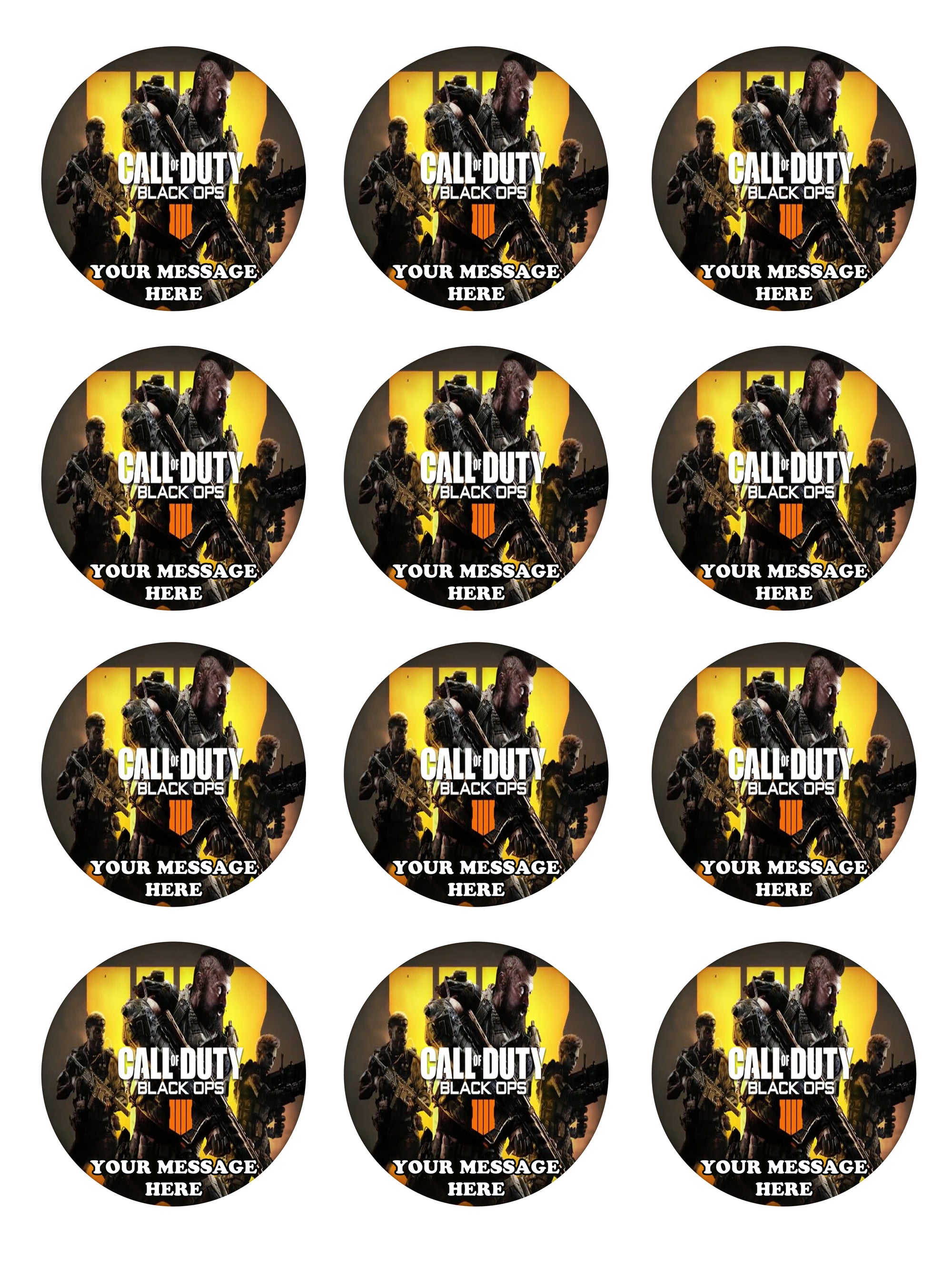 Call Of Duty Black Ops 4 Edible Cupcake Toppers (12 Images) Cake Image