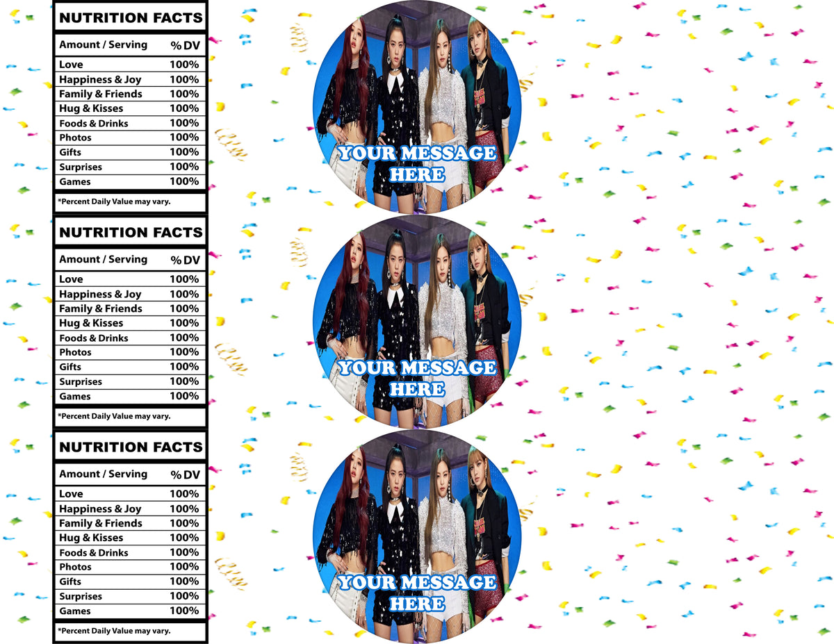 Blackpink Water Bottle Stickers 12 Pcs Labels Party Favors Supplies Decorations