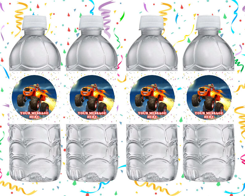 Blaze And The Monster Machines Water Bottle Stickers 12 Pcs Labels Party Favors Supplies Decorations