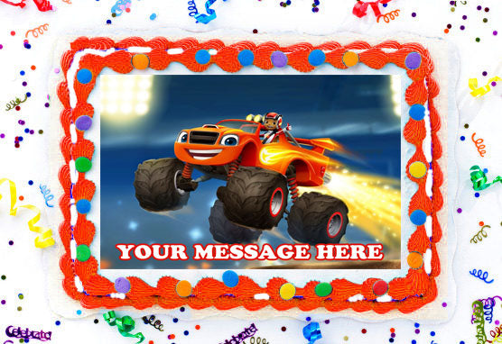 Blaze And The Monster Machines Edible Image Cake Topper Personalized Birthday Sheet Decoration Custom Party Frosting Transfer Fondant