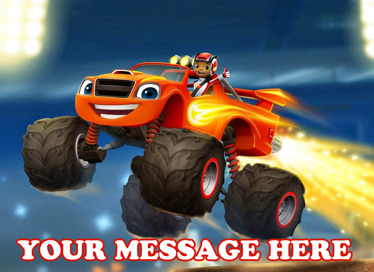 Blaze And The Monster Machines Edible Image Cake Topper Personalized Birthday Sheet Decoration Custom Party Frosting Transfer Fondant