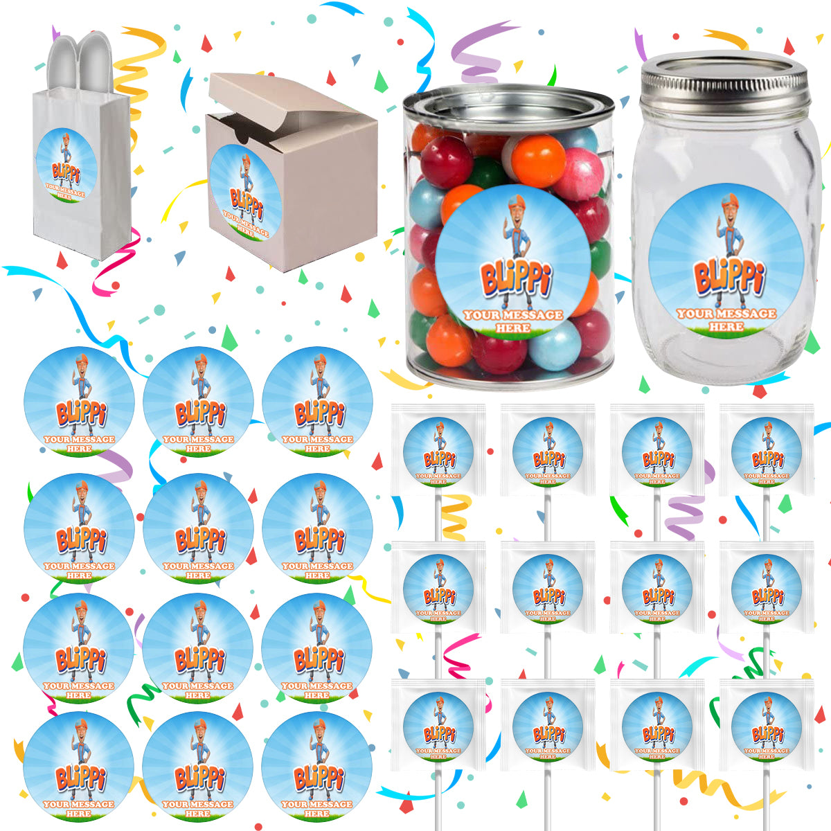 Blippi Party Favors Supplies Decorations Stickers 12 Pcs