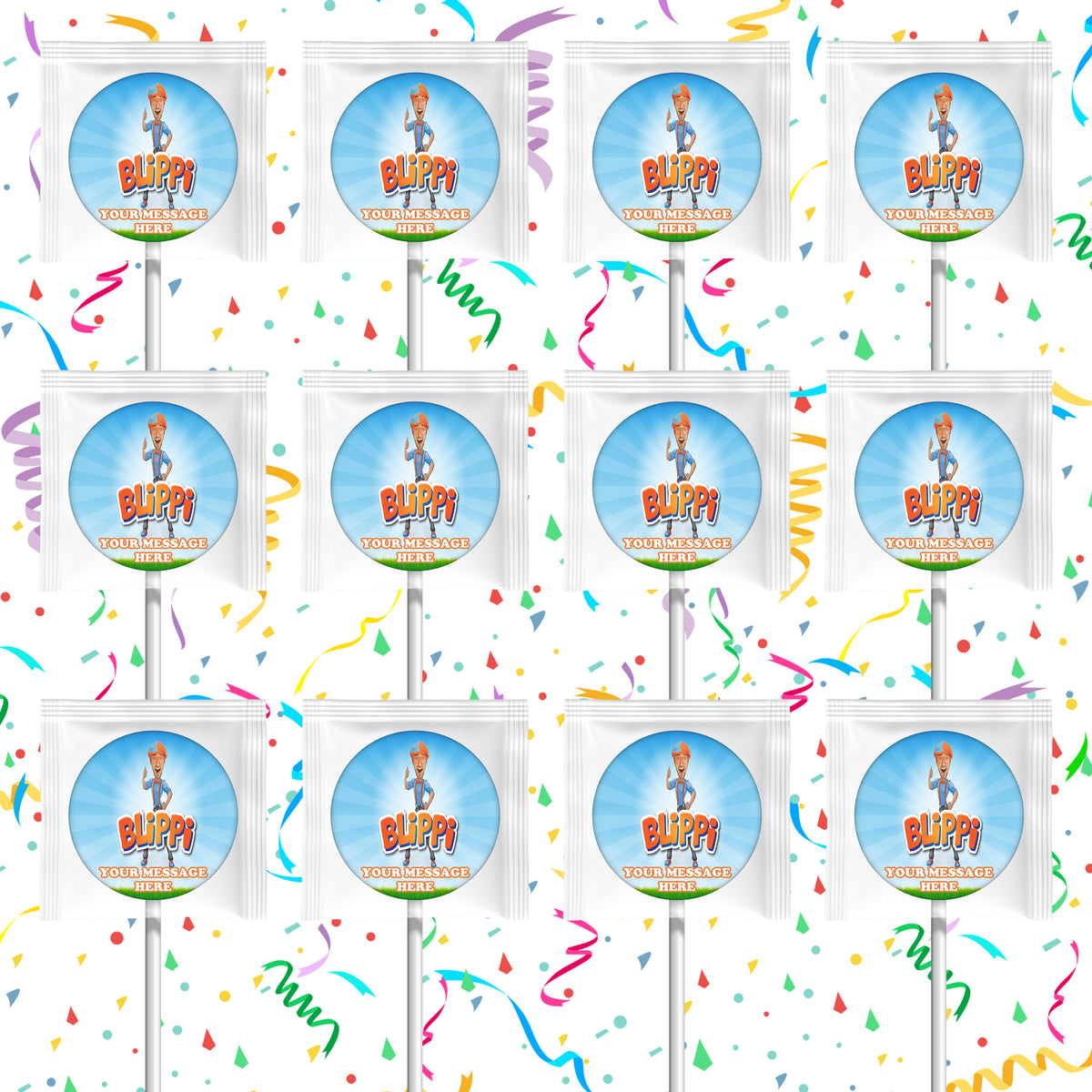 Blippi Lollipops Party Favors Personalized Suckers 12 Pcs