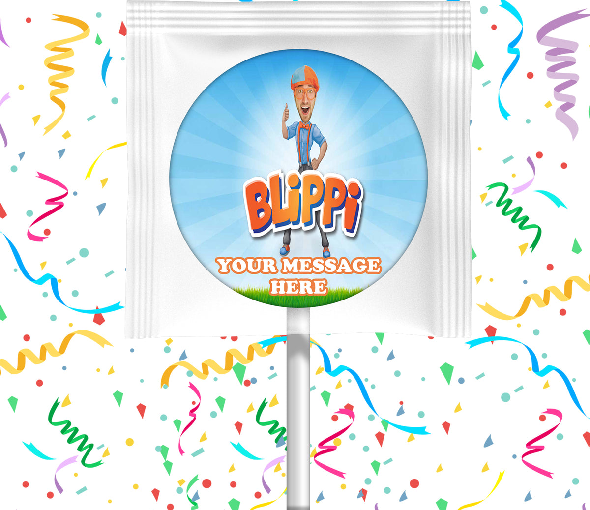 Blippi Lollipops Party Favors Personalized Suckers 12 Pcs