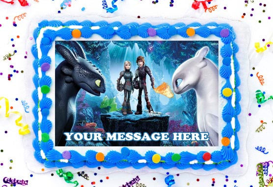 How To Train Your Dragon Edible Image Cake Topper Personalized Birthday Sheet Decoration Custom Party Frosting Transfer Fondant