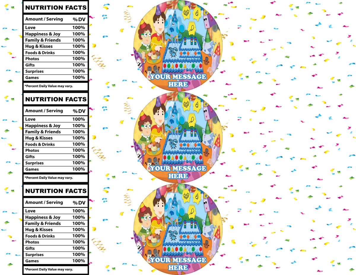 Blue's Clues Water Bottle Stickers 12 Pcs Labels Party Favors Supplies Decorations