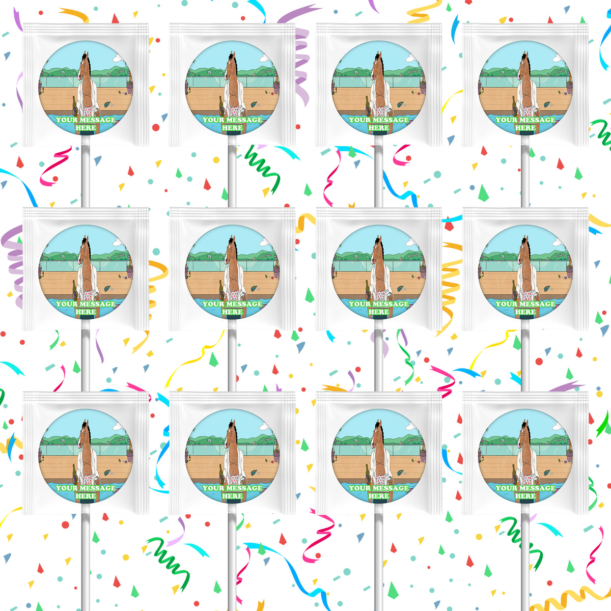 BoJack Horseman Lollipops Party Favors Personalized Suckers 12 Pcs