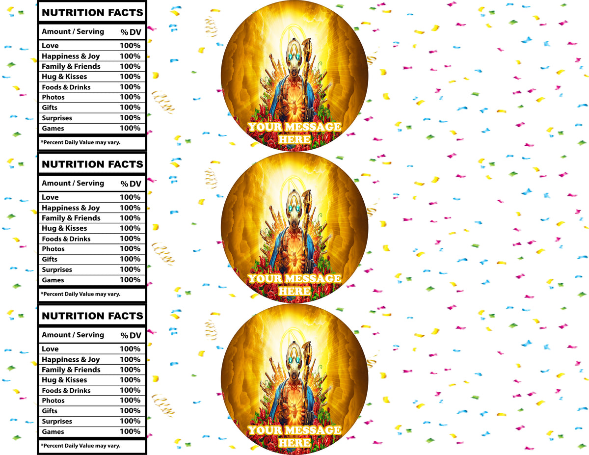 Boarderlands Water Bottle Stickers 12 Pcs Labels Party Favors Supplies Decorations