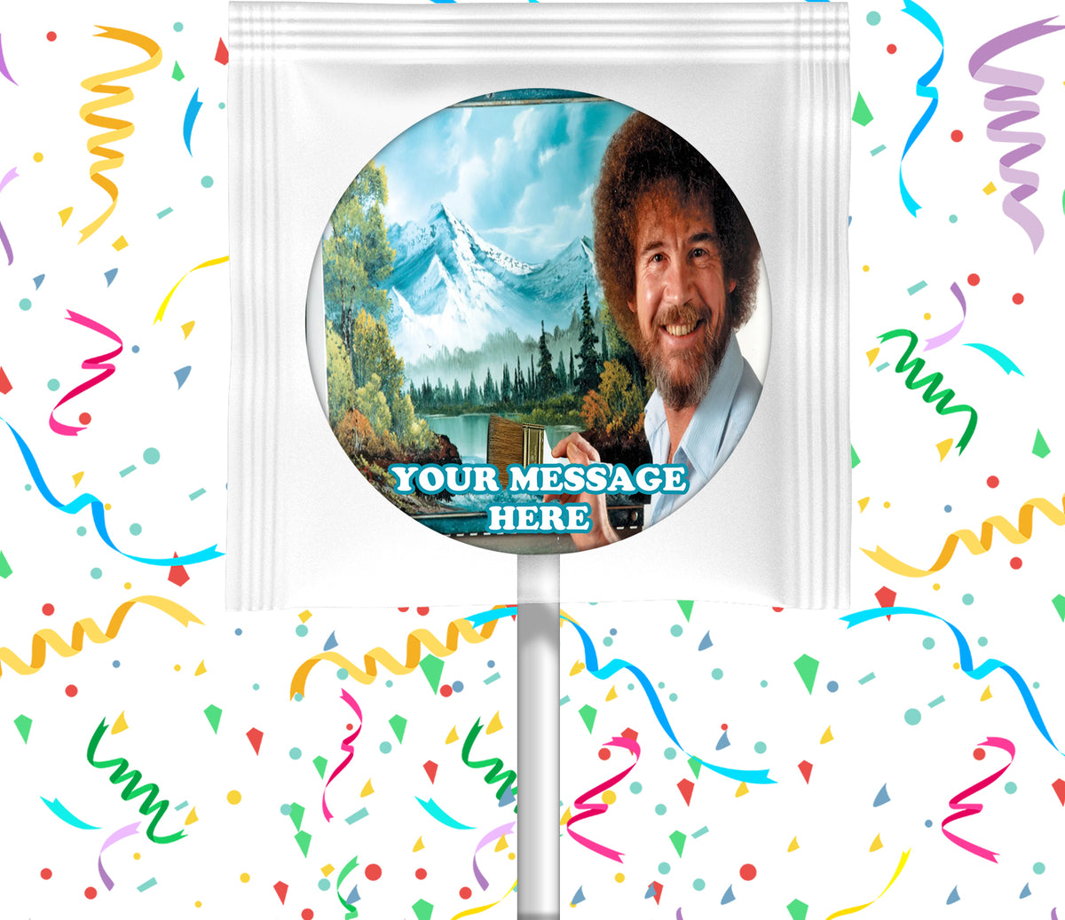 Bob Ross Lollipops Party Favors Personalized Suckers 12 Pcs