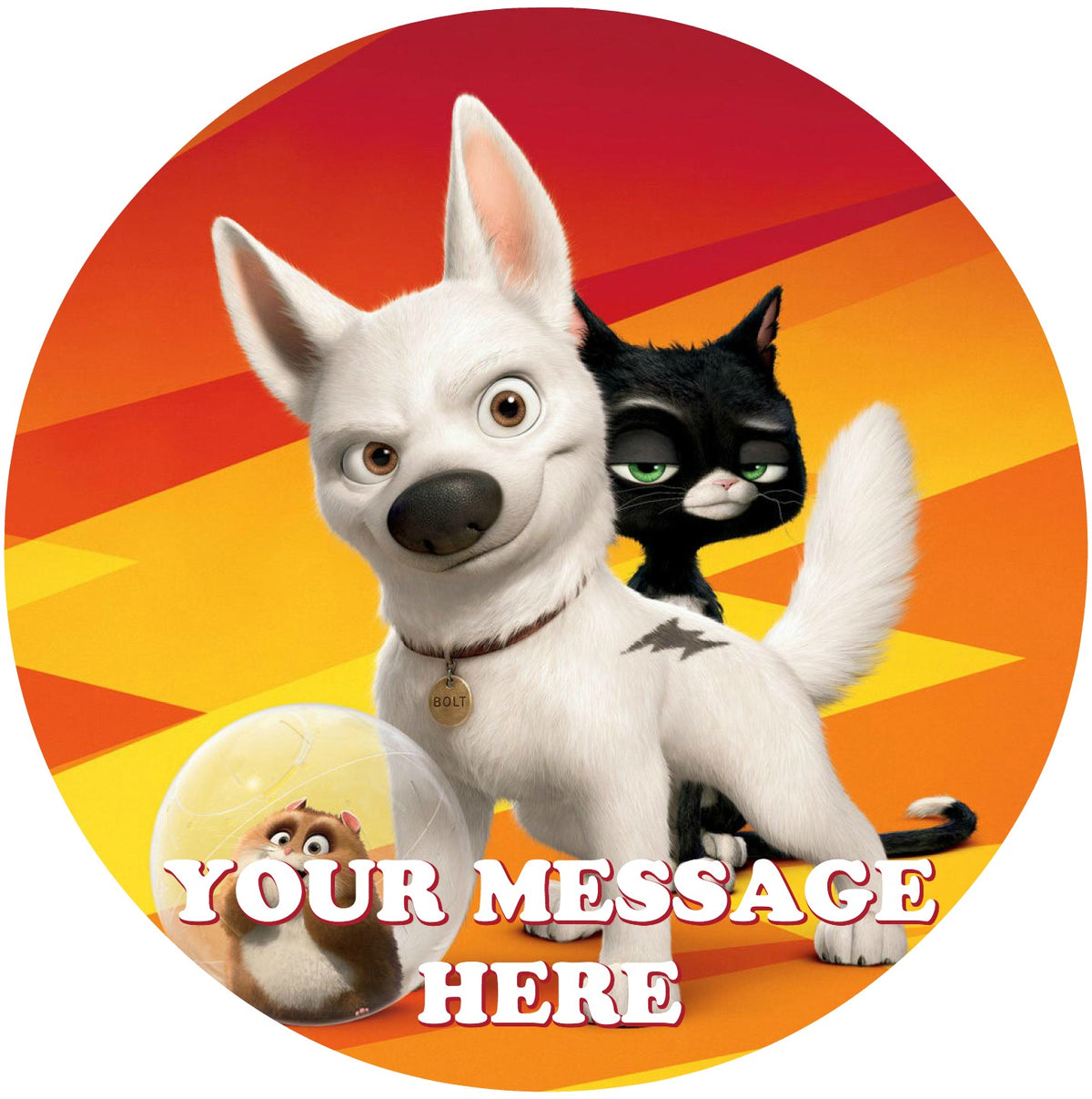 Bolt Edible Image Cake Topper Personalized Birthday Sheet Custom Frosting Round Circle