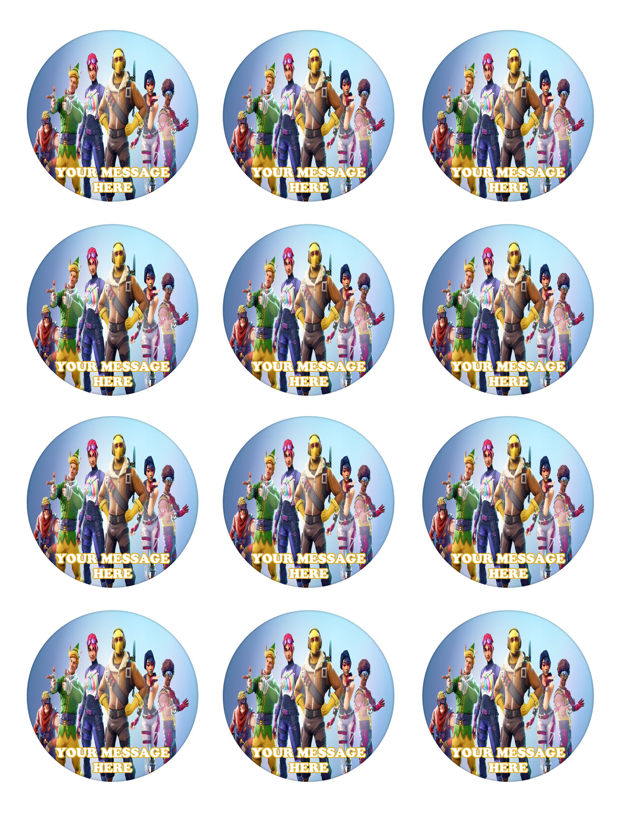 Fortnite Edible Cupcake Toppers (12 Images) Cake Image Icing Sugar Sheet
