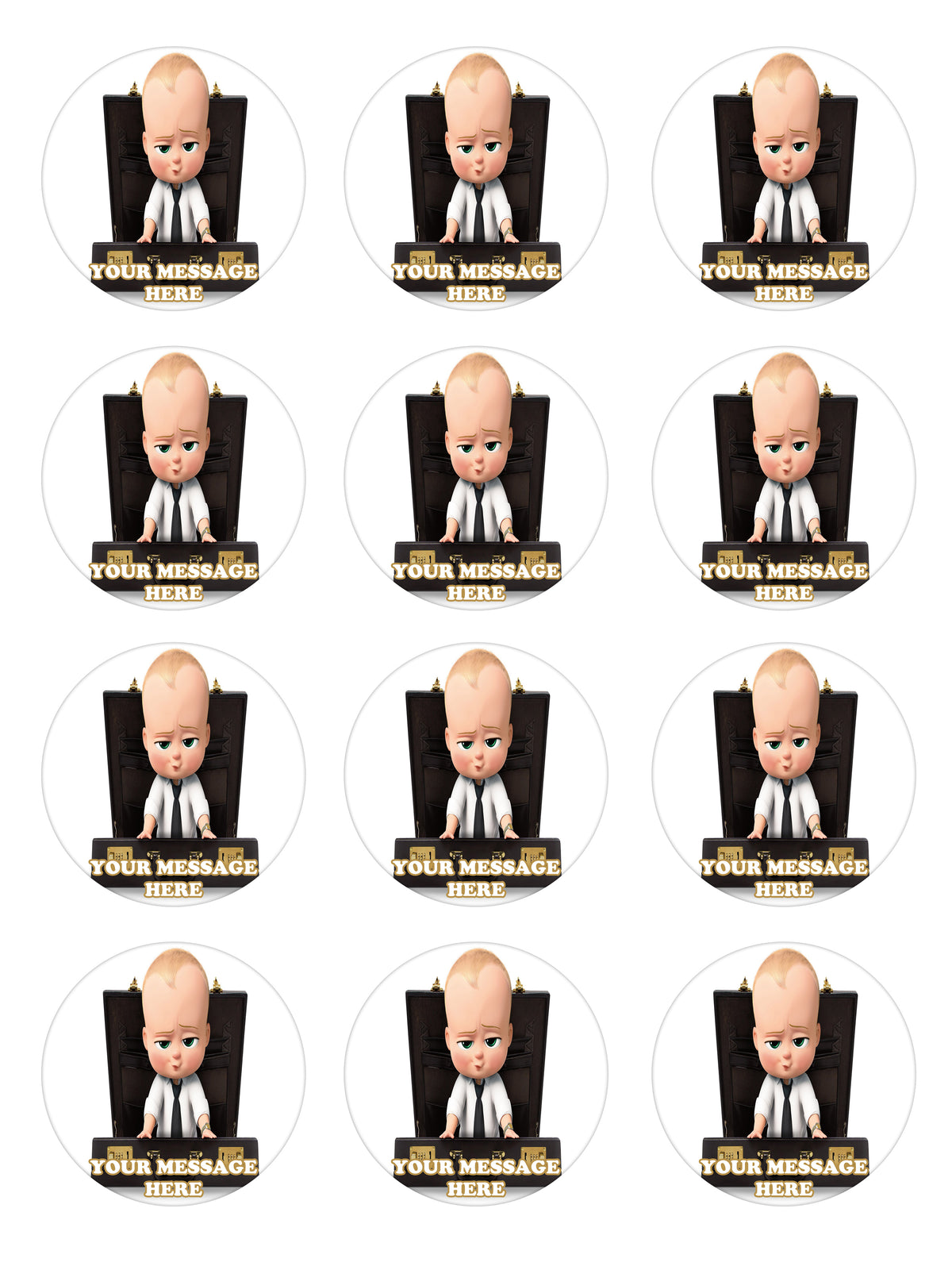 Boss Baby Edible Cupcake Toppers (12 Images) Cake Image Icing Sugar Sheet