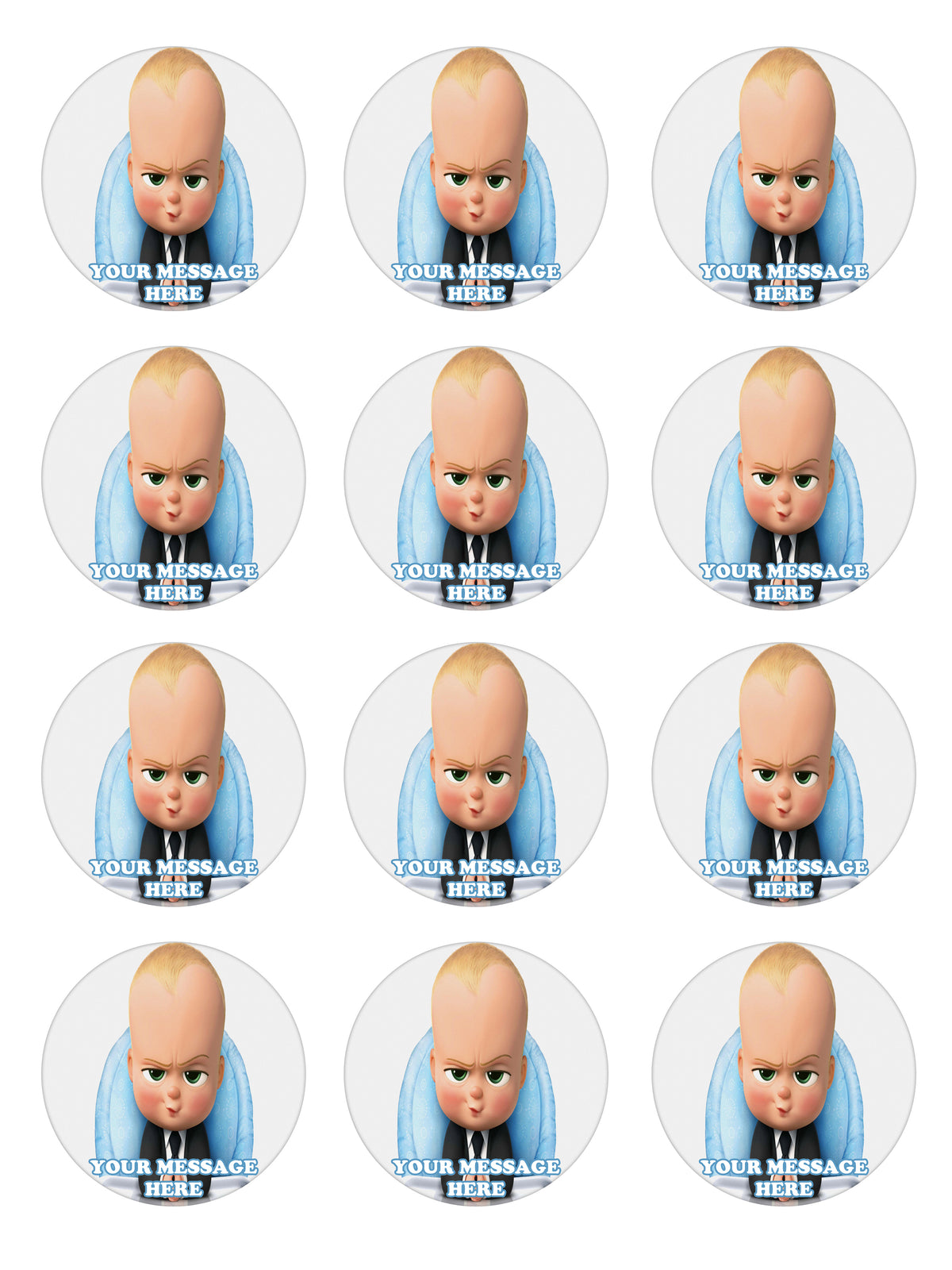Boss Baby Edible Cupcake Toppers (12 Images) Cake Image Icing Sugar Sheet