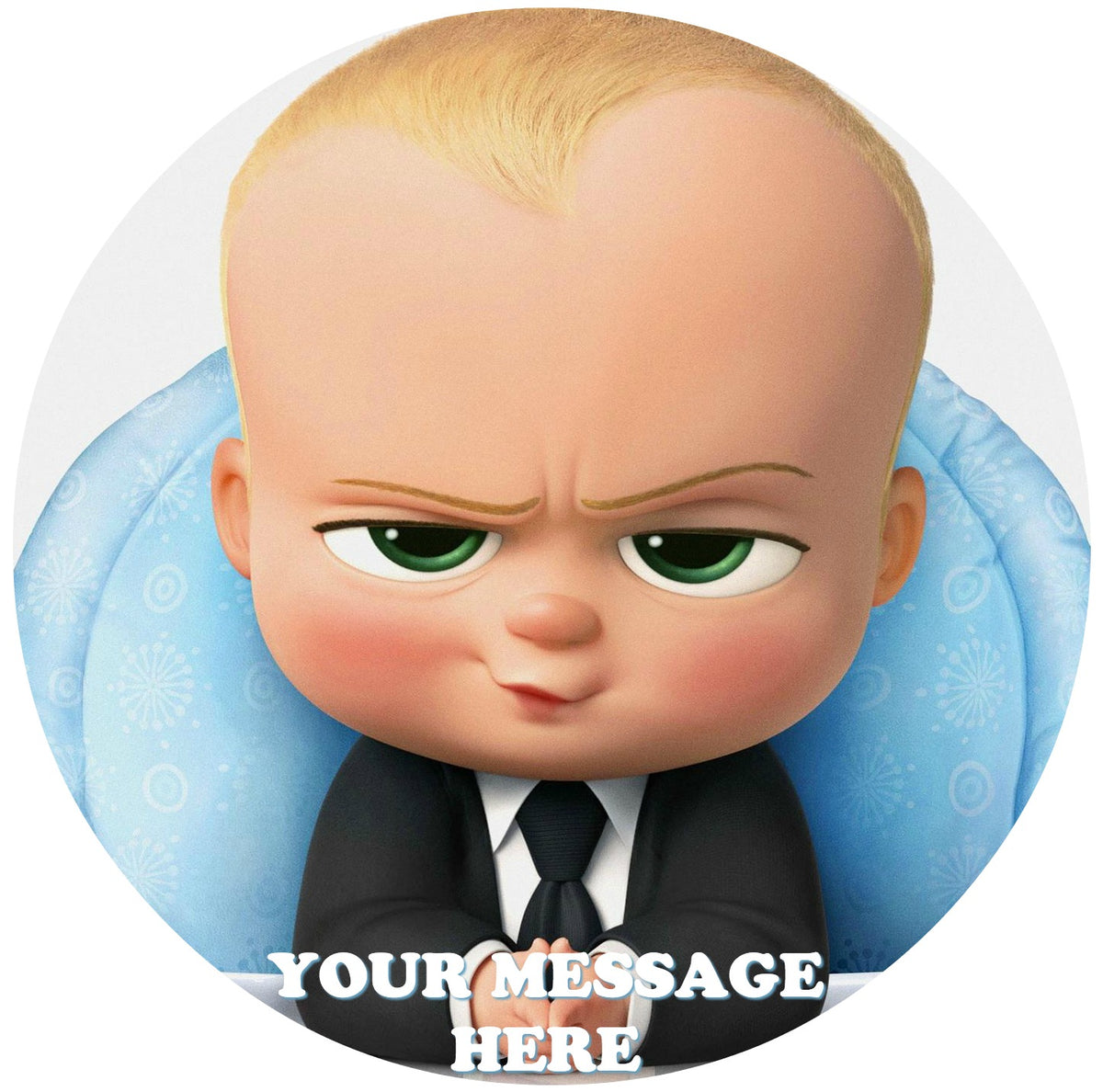 Boss Baby Edible Image Cake Topper Personalized Birthday Sheet Custom Frosting Round Circle