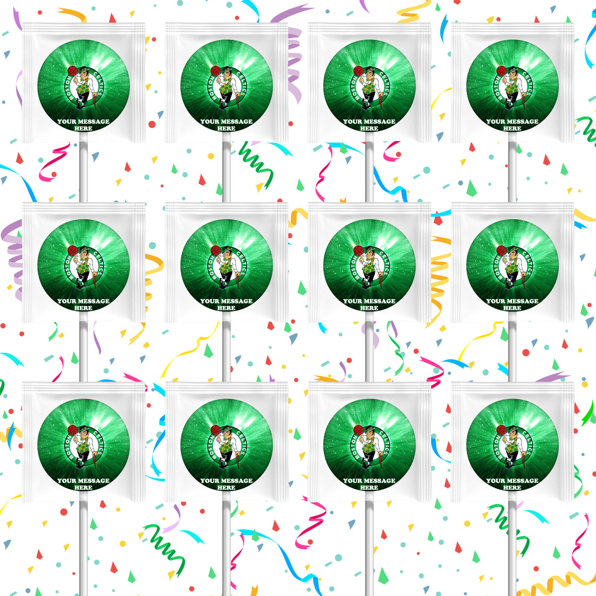 Boston Celtics Lollipops Party Favors Personalized Suckers 12 Pcs