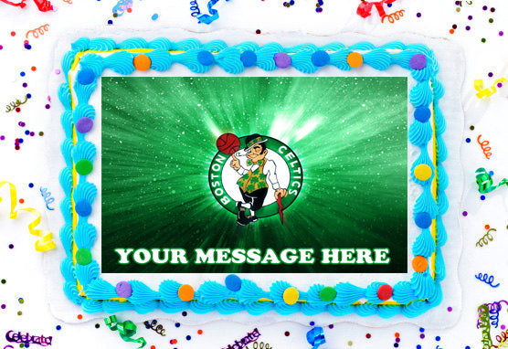 Boston Celtics Edible Image Cake Topper Personalized Frosting Icing Sheet Custom