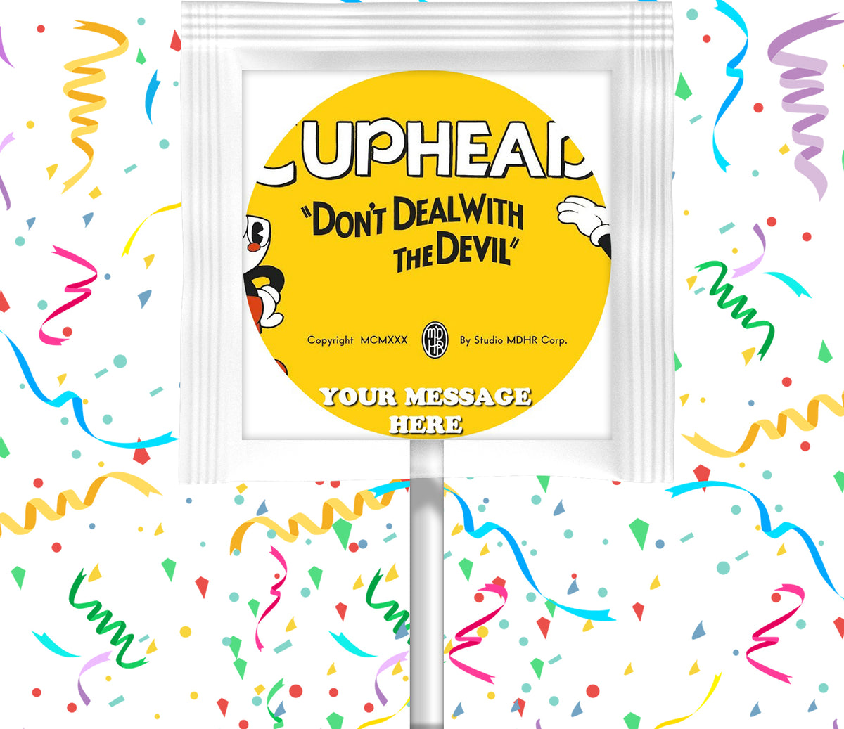 Cuphead Lollipops Party Favors Personalized Suckers 12 Pcs