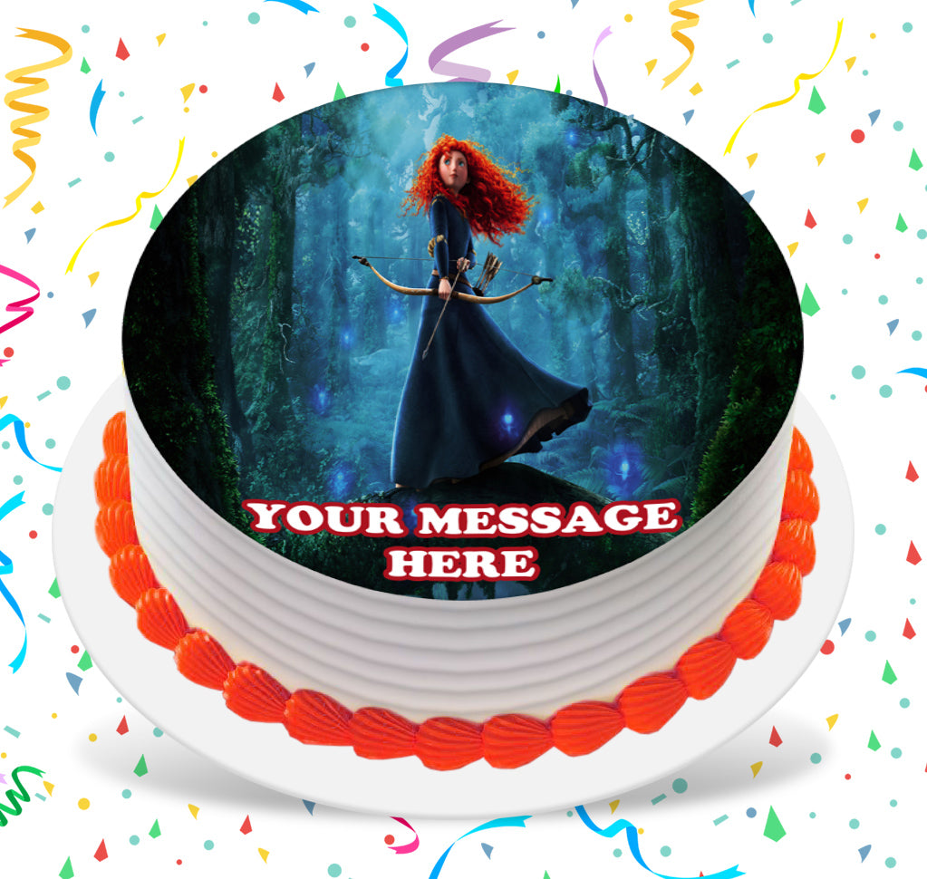 Brave Edible Image Cake Topper Personalized Birthday Sheet Custom Frosting Round Circle