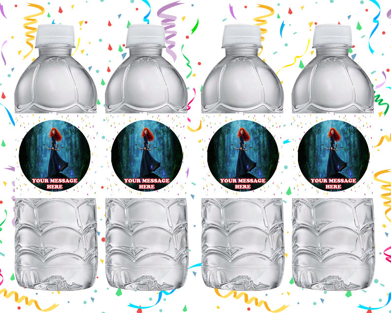 Brave Water Bottle Stickers 12 Pcs Labels Party Favors Supplies Decorations