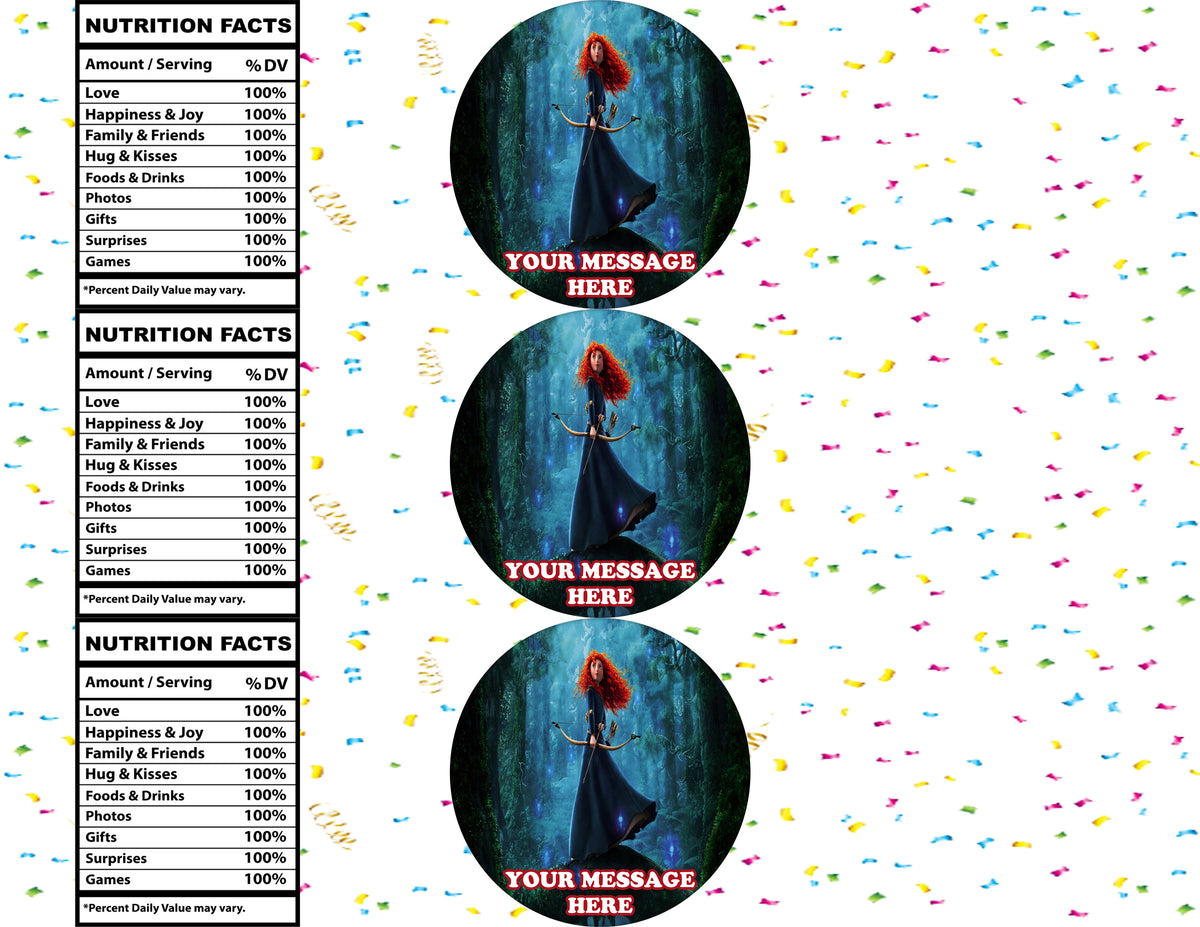 Brave Water Bottle Stickers 12 Pcs Labels Party Favors Supplies Decorations