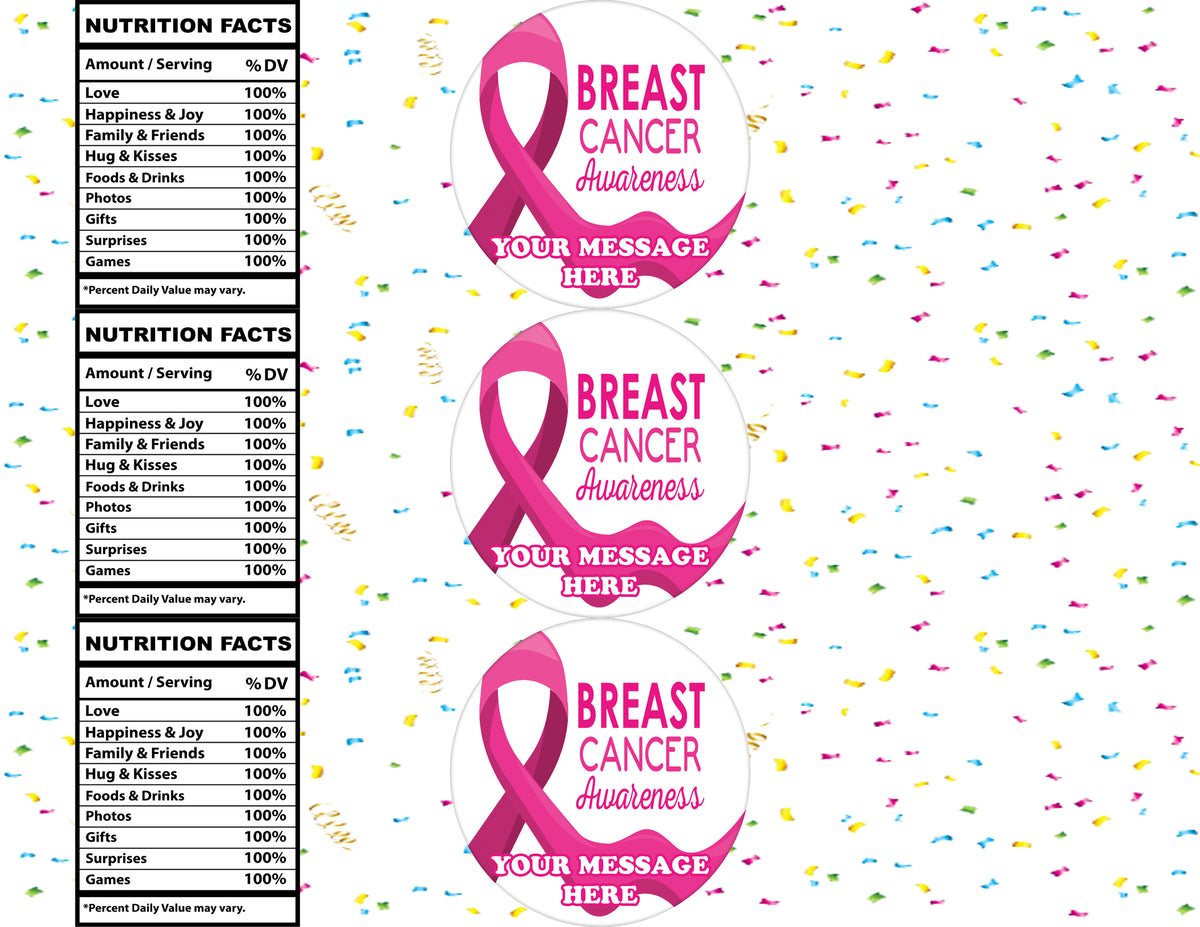 Breast Cancer Water Bottle Stickers 12 Pcs Labels Party Favors Supplies Decorations