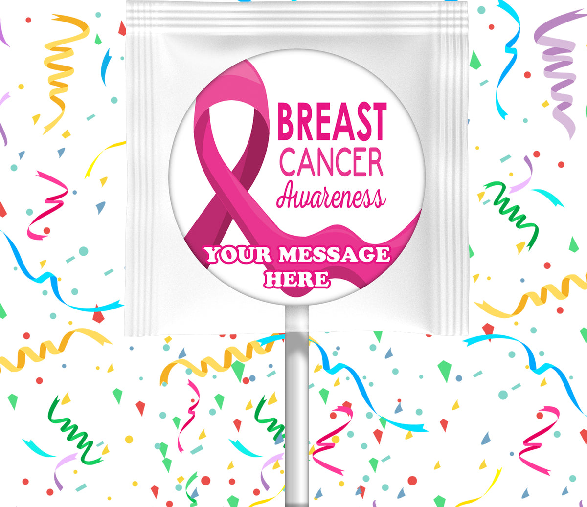 Breast Cancer Lollipops Party Favors Personalized Suckers 12 Pcs