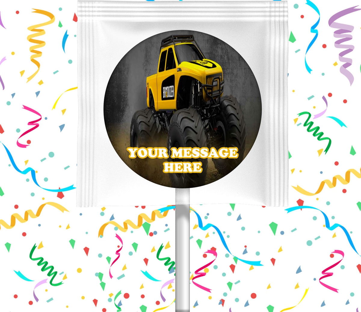 BroDozer Lollipops Party Favors Personalized Suckers 12 Pcs