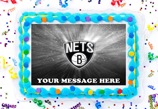 Brooklyn Nets Edible Image Cake Topper Personalized Frosting Icing Sheet Custom