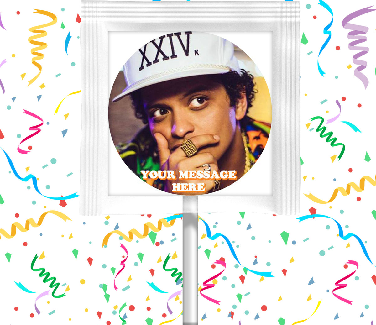 Bruno Mars Lollipops Party Favors Personalized Suckers 12 Pcs