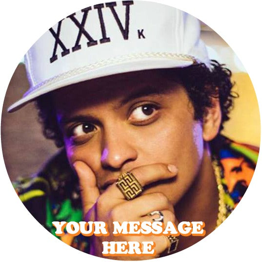 Bruno Mars Edible Image Cake Topper Personalized Birthday Sheet Custom Frosting Round Circle