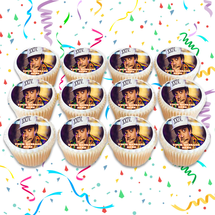 Bruno Mars Edible Cupcake Toppers (12 Images) Cake Image Icing Sugar Sheet