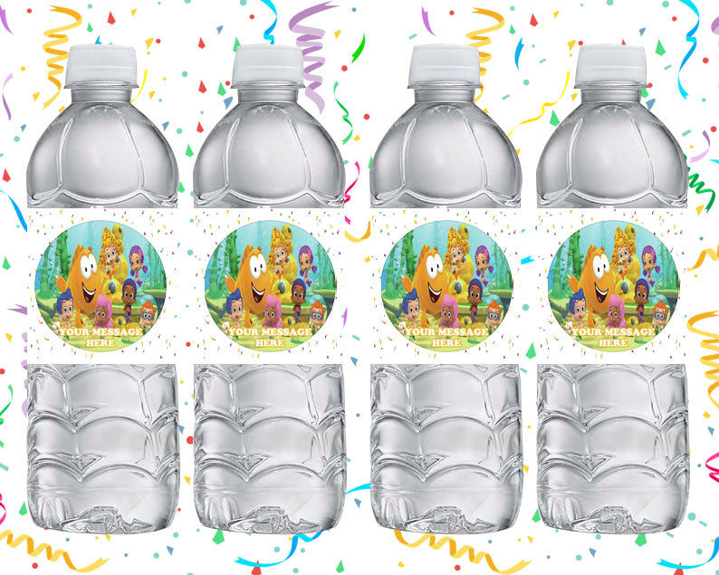 Bubble Guppies Water Bottle Stickers 12 Pcs Labels Party Favors Supplies Decorations