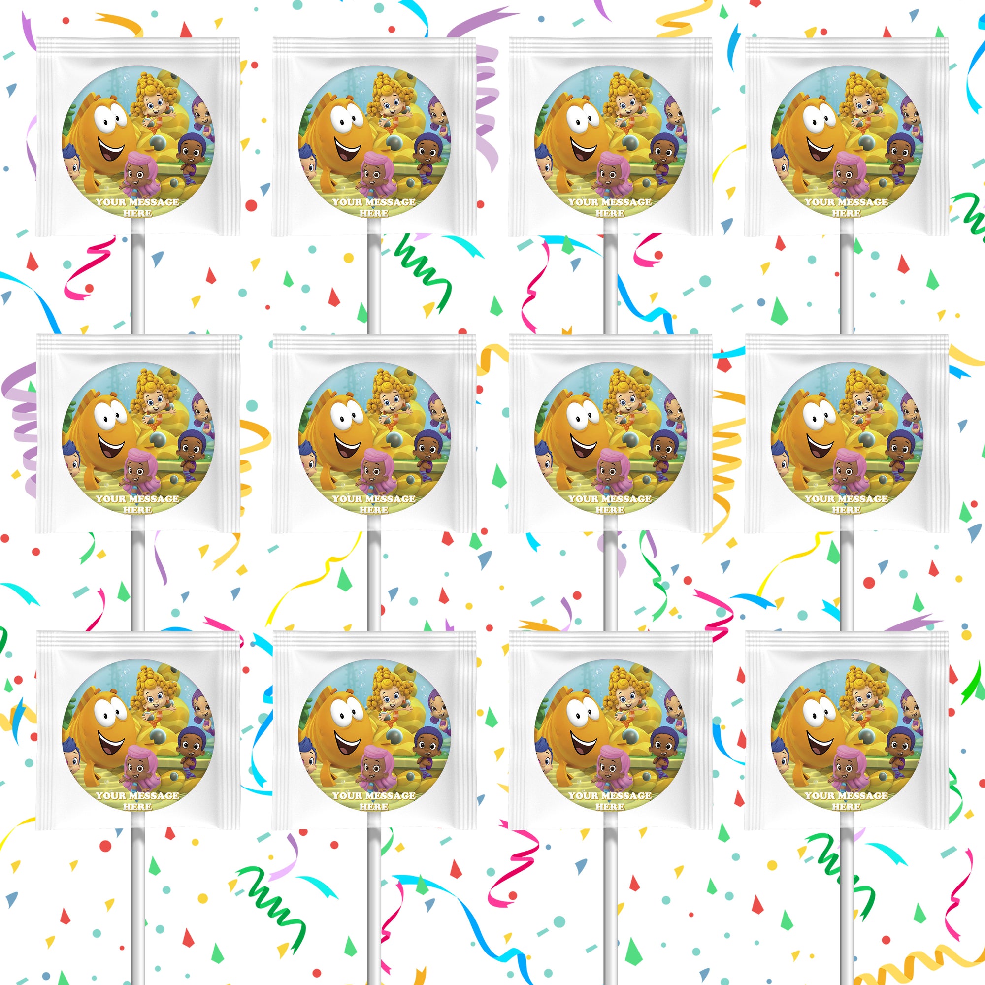 Bubble Guppies Lollipops Party Favors Personalized Suckers 12 Pcs