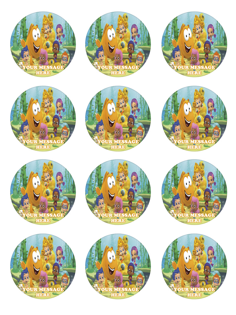 Bubble Guppies Edible Cupcake Toppers (12 Images) Cake Image Icing Sug ...