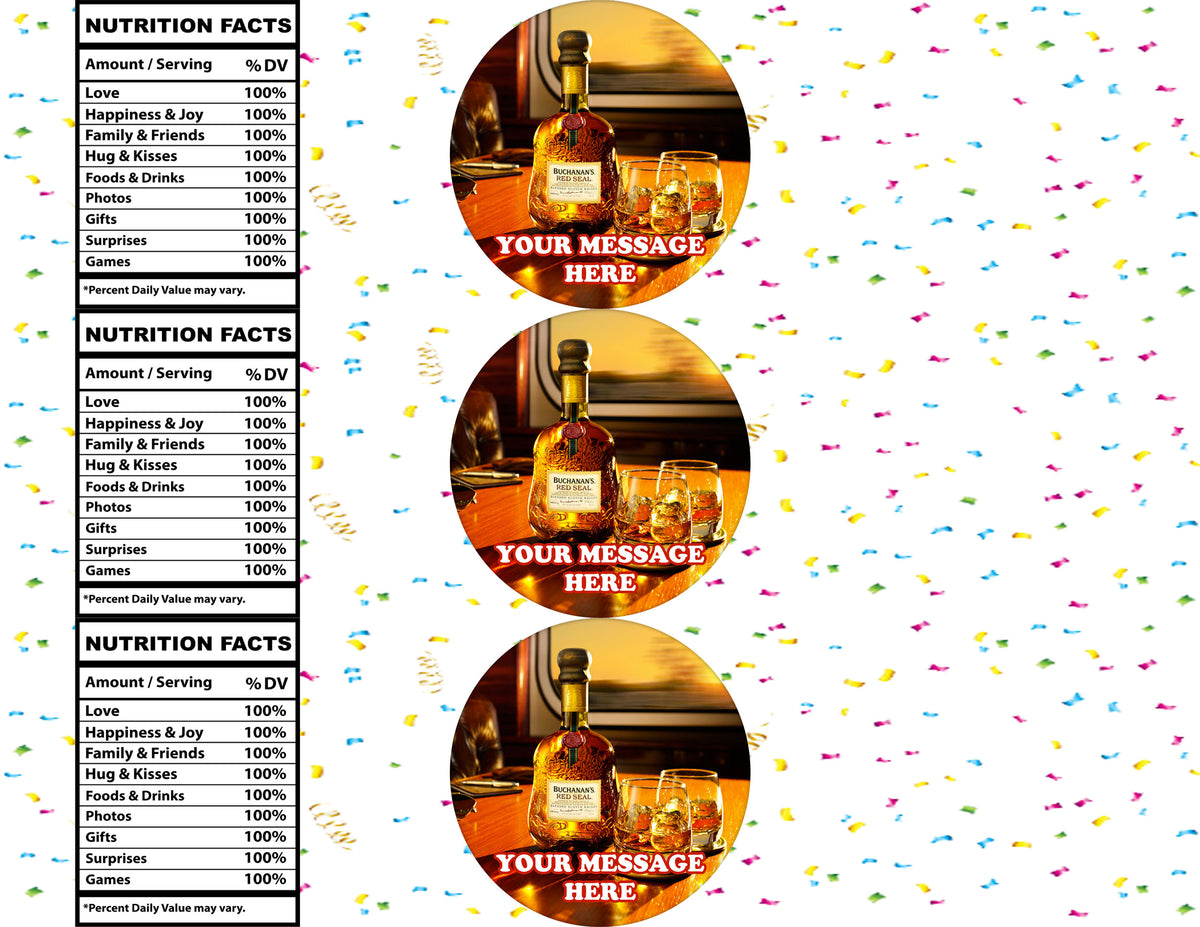 Buchanan's Whiskey Water Bottle Stickers 12 Pcs Labels Party Favors Supplies Decorations