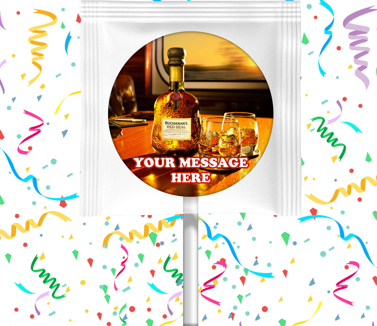 Buchanan's Whiskey Lollipops Party Favors Personalized Suckers 12 Pcs