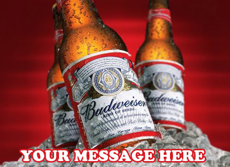 Budweiser Edible Image Cake Topper Personalized Frosting Icing Sheet Custom